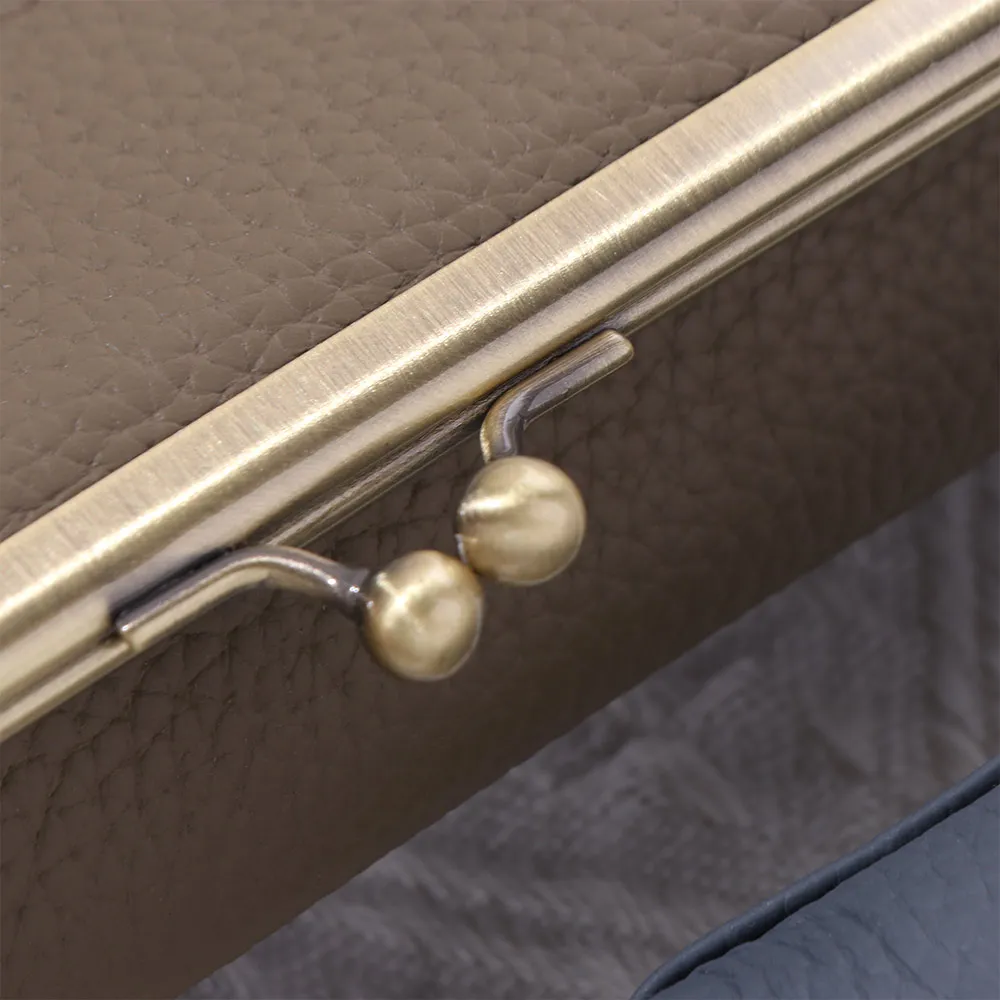 صناديق النظارات الجلدية الأصلية حامل إغلاق تلقائي متعدد الوظائف منظم النظارات مقلمة حواجب فاخرة واسعة #2