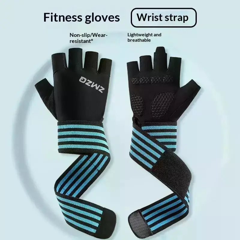 /HTF/Body Building Gym Training Fitness Weight Lifting Gloves Wrist Wraps Workout Half Finger For Men And Women 1Pair