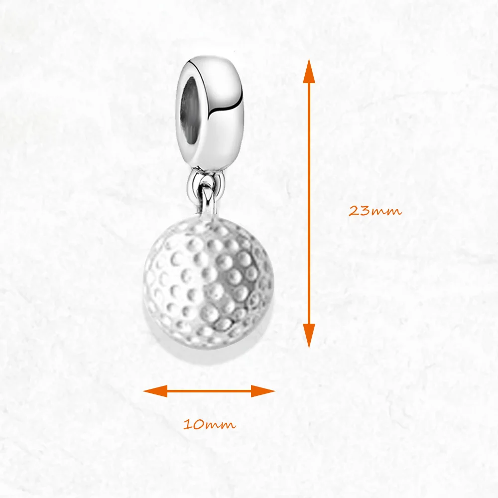 Golf Ball Charm Pendants For Women Men Sport 925 Sterling Silver Fine Jewelry Brand New Summer Gift