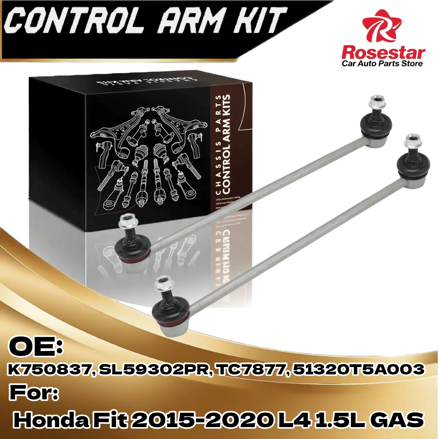 

2 шт. передняя тяга стабилизатора поперечной устойчивости водителя и пассажира для Honda Fit 2015-2020 L4 1.5L GAS K750837, SL59302PR, TC7877, 51320T5A003