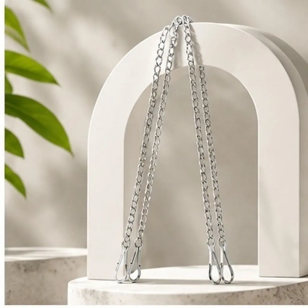 10Pcs Advertising Hanging Chains Silver 50Cm Adjustable for Bird Feeders Lanterns Planters Wind Chimes Signboard Hanging Outdoor