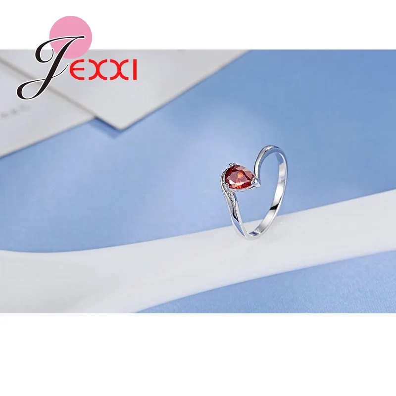 925 Sterling Silver Ring Enthusiasm Fashion Luxury Style Fire Red Crystal Stone Cubic Zirconia For Women Proposal Jewelry