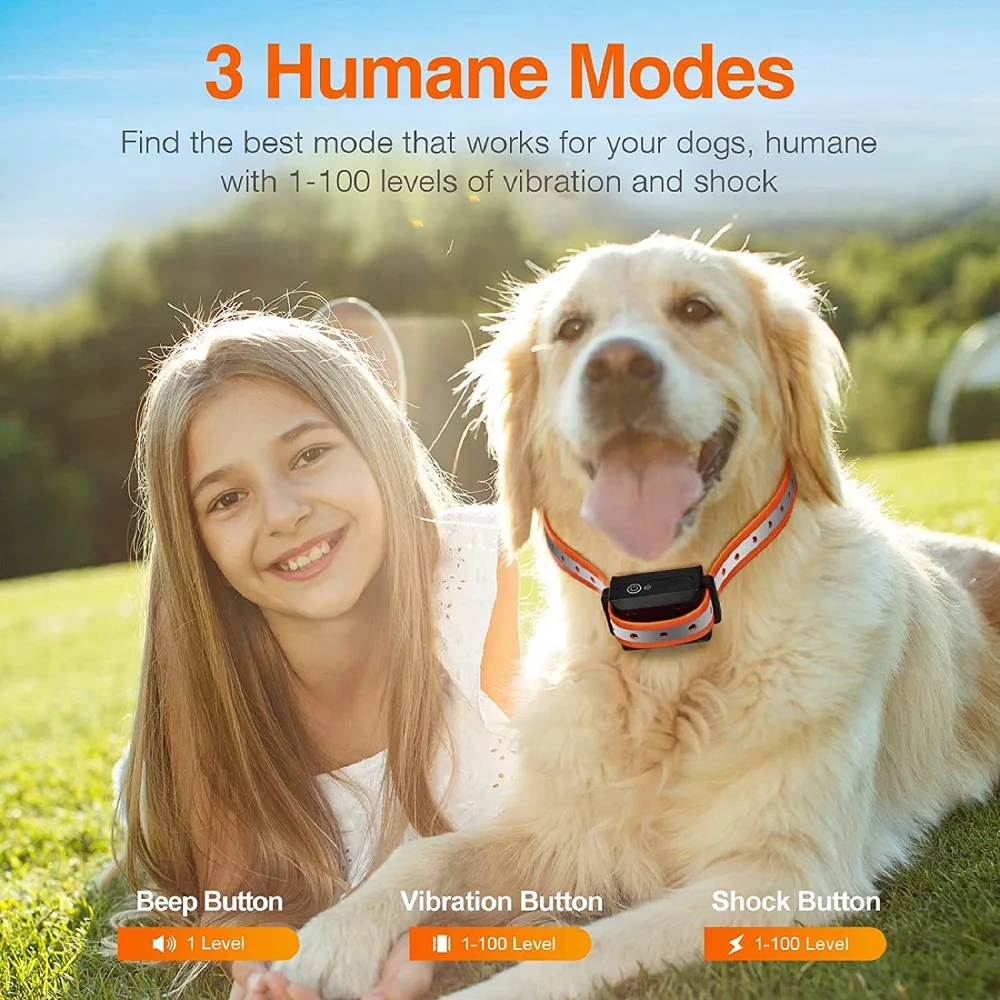 1000M Remote Electronic Dog Collar With Automatic Mode,Dog Training Collar for Large Medium Small Dog With 3 Training Modes,IPX7