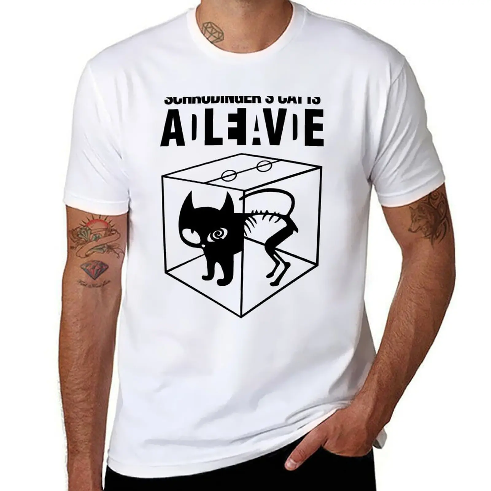 

Schrodinger Cat T-Shirt anime t shirts oversize t shirts for man slim fit T-Shirt
