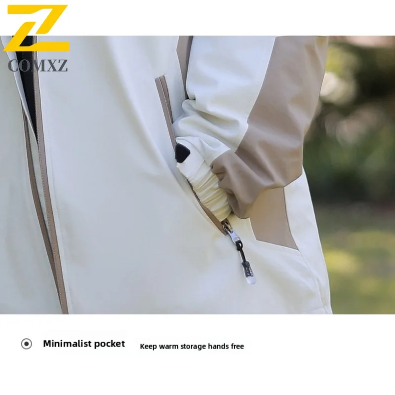 COMXZ 2025 Piumino invernale di alta qualità 90 Piumino d'anatra bianco Coppia all'aperto Cappotto con cappuccio Fodera staccabile Zip bidirezionale