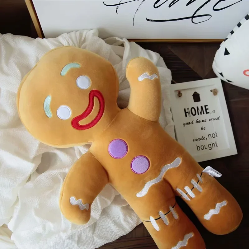 Gingerbread Man Plush Toy Baby Appease Doll Biscuits Man Pillow Cushion Reindeer Home Decor Toy for Children Birthday Xmas Gift