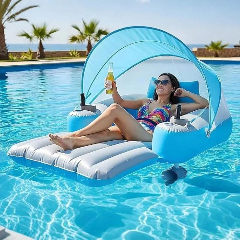 Portable Inflatable Electric Floating Mat Built-in Dual Propellers PVC Material 100kg Capacity for 1 Passenger Outdoor