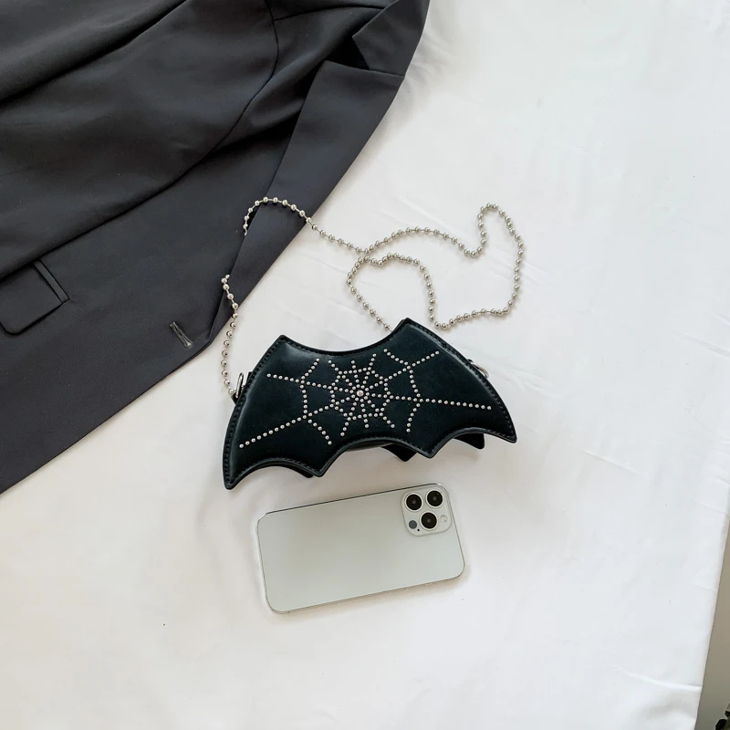 Bat Wing Crossbody Bag Spooky Sling Purse Party Evening Clutch Halloween Festa Lipstick Wallet PU Leather Novelty Handbags