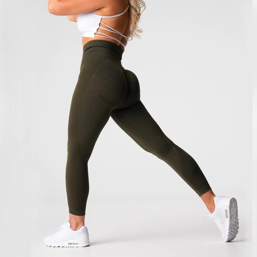 NVGTN-Leggings sin costuras para mujer, pantalones de oliva para correr, Yoga, entrenamiento, cintura alta, 2,0