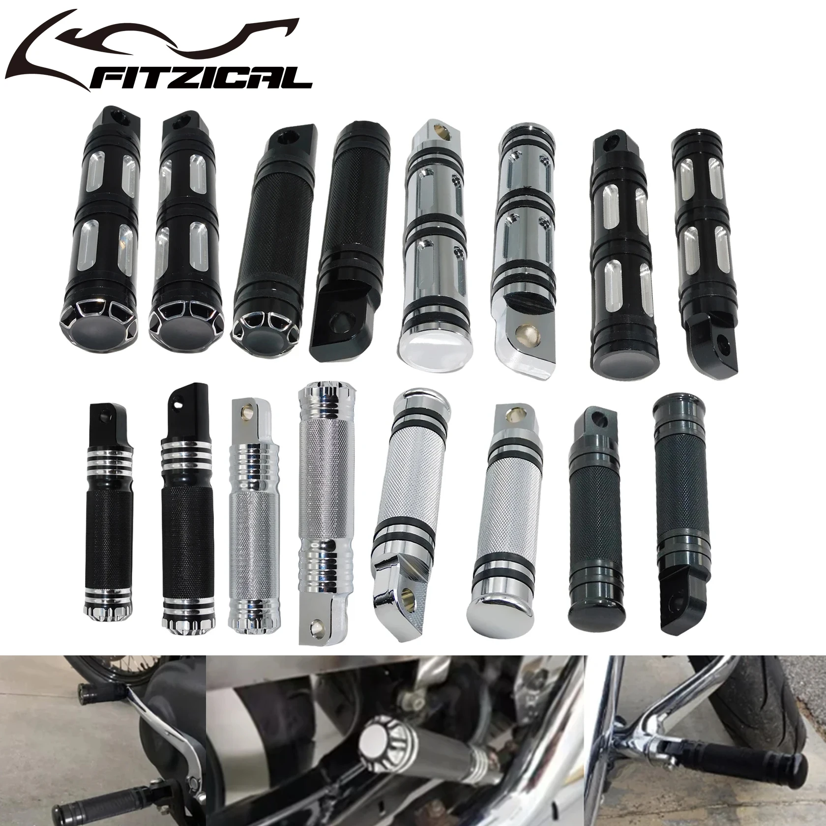 Pedal de reposapiés delantero y trasero para motocicleta, montaje masculino para Harley Touring Glide Dyna Fat Bob Softail Fat Boy Sportster Iron XL