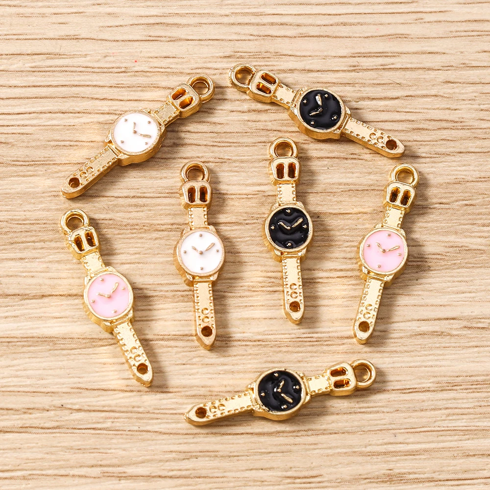 Tusember 20 Stück 6x24mm Niedliche Emaille-Armbandanhänger Uhrenanhänger für Handgemachten Schmuck Halskette Armband Ohrringe DIY Bastelzubehör – Detail 3