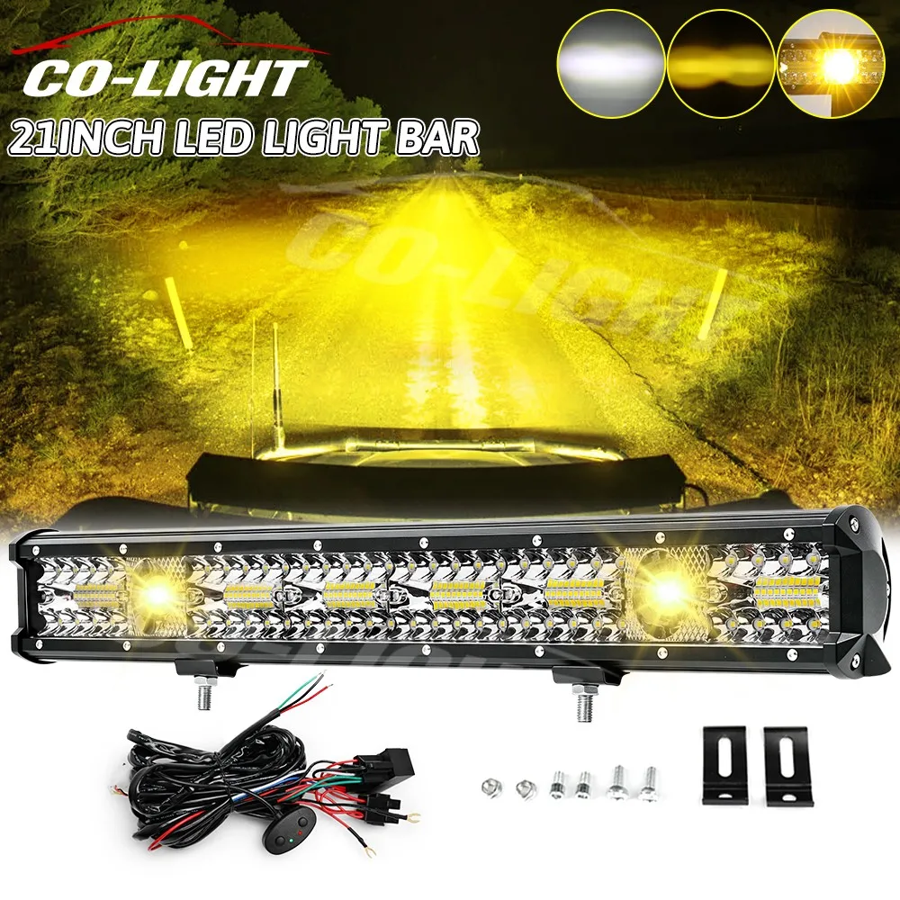 BraveWAY White +Amber Strobe LED Light Bar 10