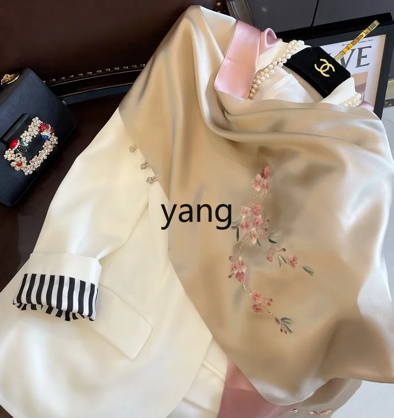 LMM double-head embroidery Suzhou embroidery silk scarf female mulberry silk hand-embroidered long