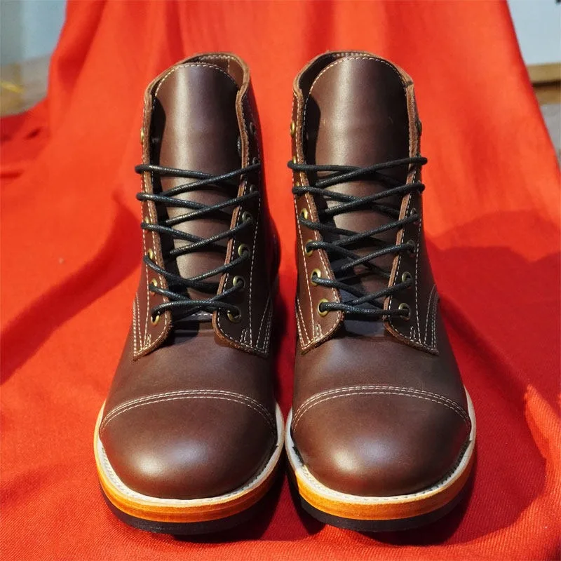 Retro Customization Genuine Leather High Top Work Chelsea Boots Men's Shoes Casual Cowhide Formal Outdoor Hiking Boots Male