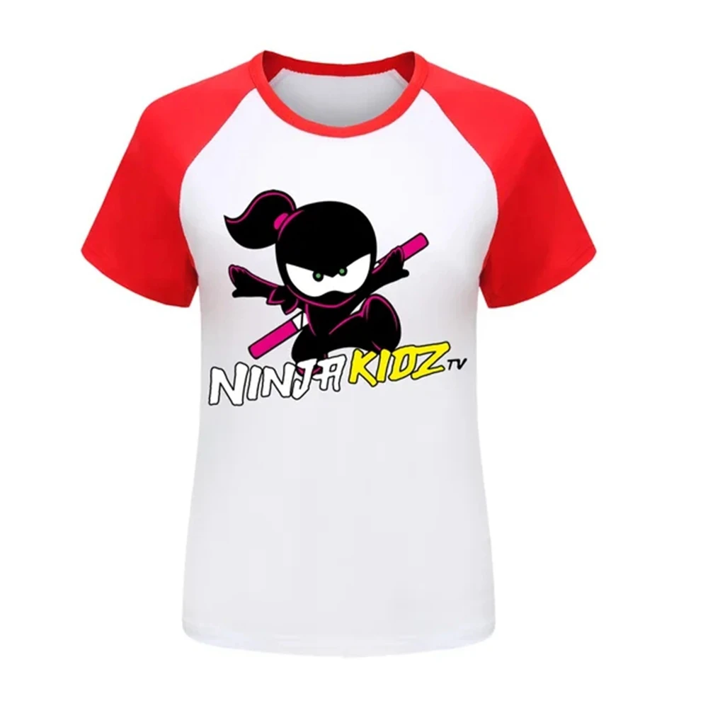 Summer Ninja Kidz Tees Kids Clothes Cotton Short-sleeved T-shirts Children Sweatshirt Cartoon Teenager Tops Boys Girls Clothing