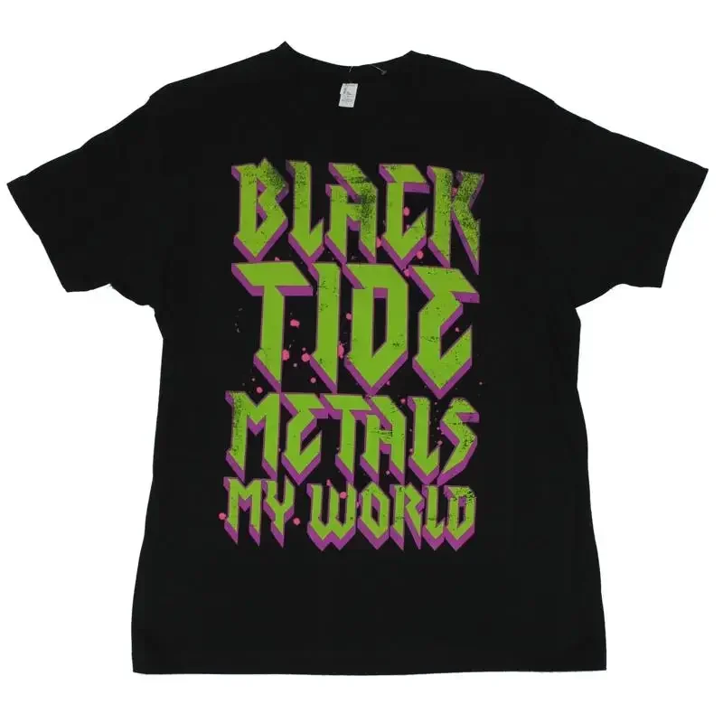 Camiseta nueva para adultos de Black Tide con logotipo de Metals My World Drastic