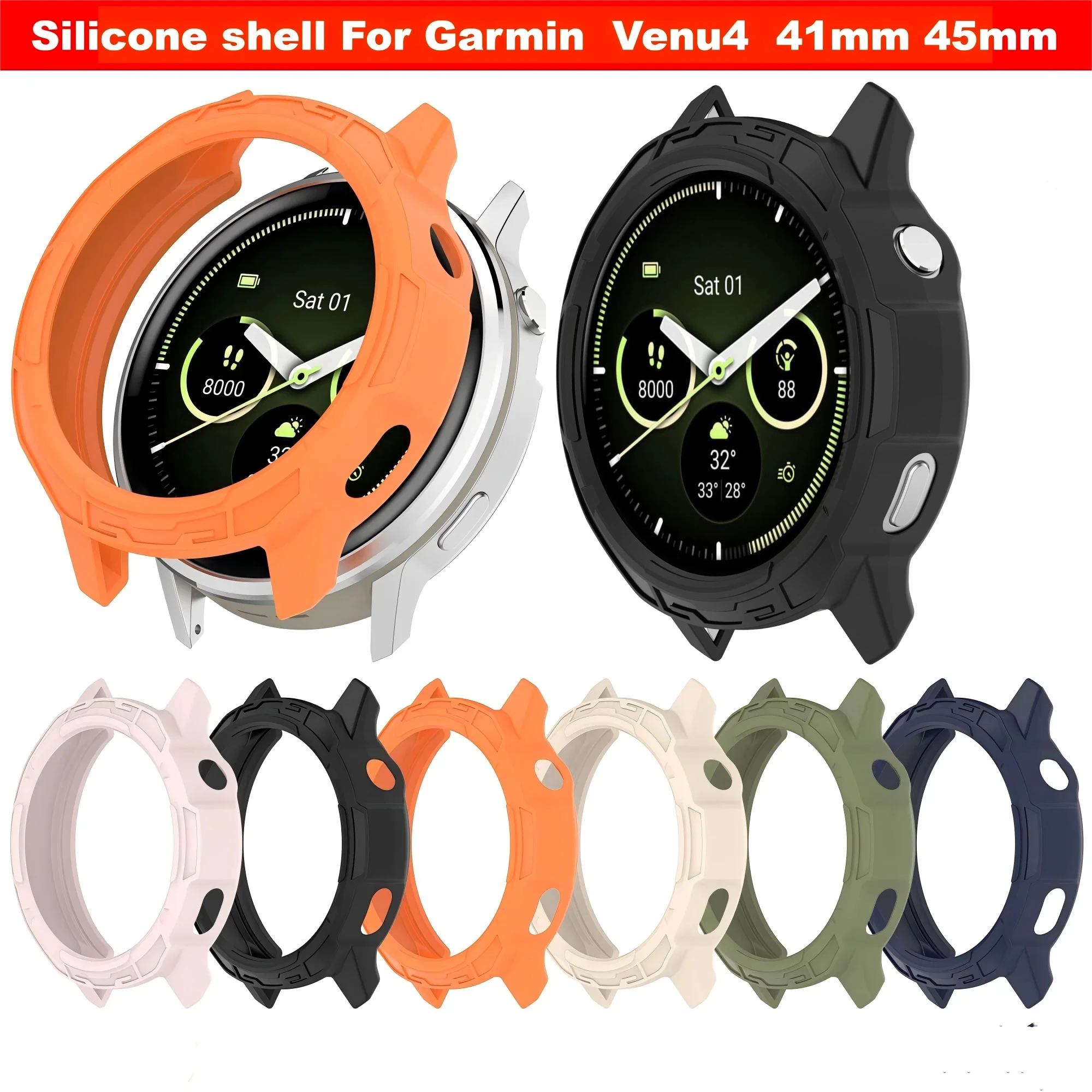 

Flexible Soft TPU Protective Bumper Case Cover for Garmin Venu 4 41mm 45mm Silicone Case for Venu4 Protector Accessories