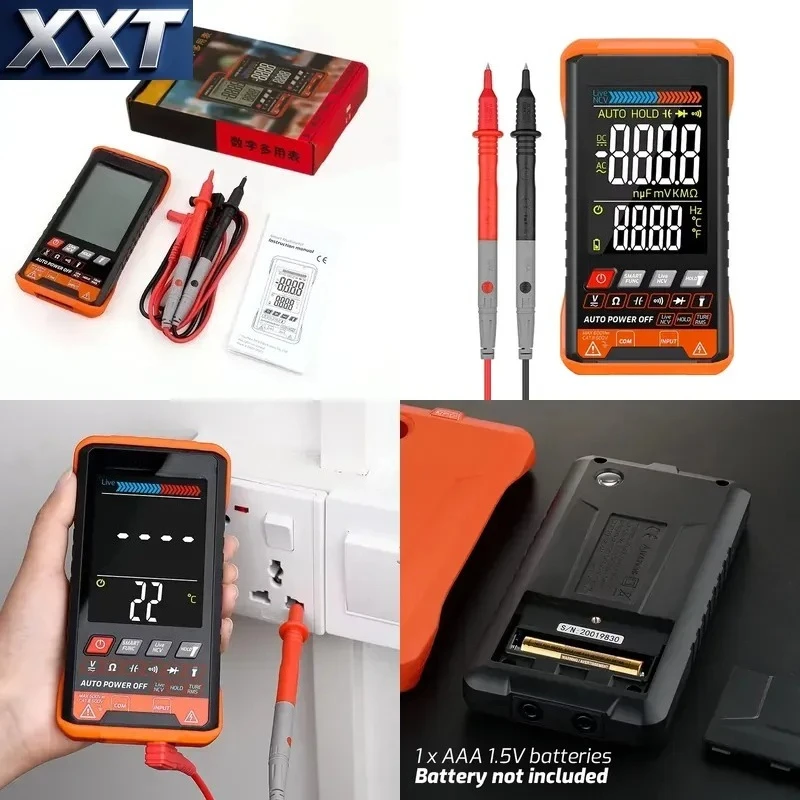 XXT Pocket Smart Digital Multimeter 5999 Counts True RMS Auto Manual Range NCV Tester AC DC 600V For Circuit Test