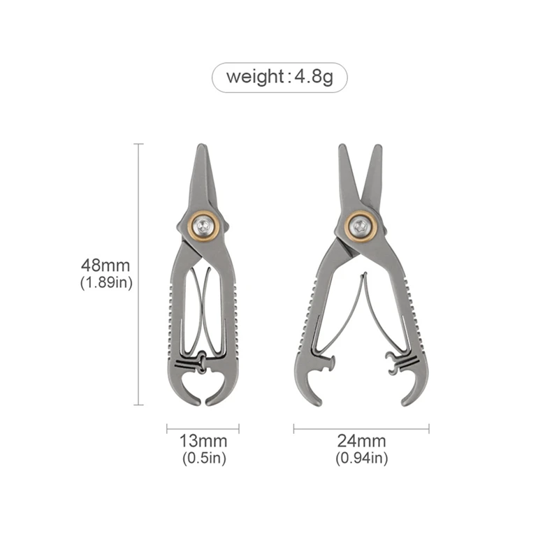티타늄 합금 코 털 소형 가위, 휴대용 포켓 야외 EDC 도구 액세서리