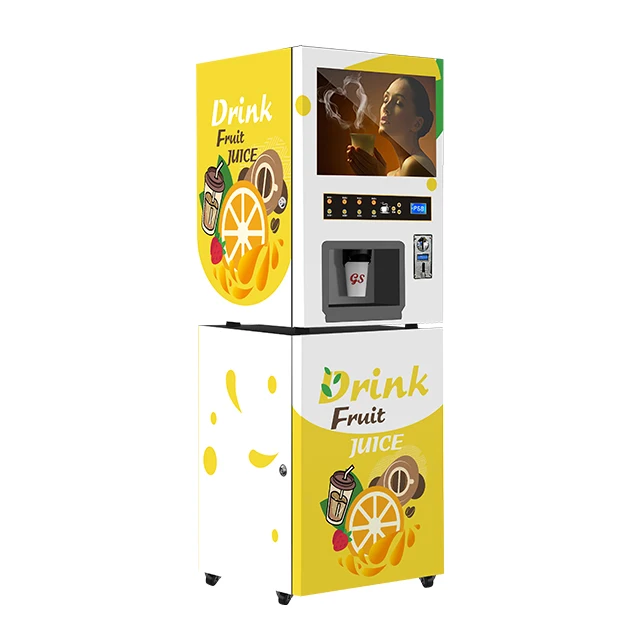 Hot And Cold Beverage Vending Machine GTS204 Coffee Vendor Machine With Water Supply