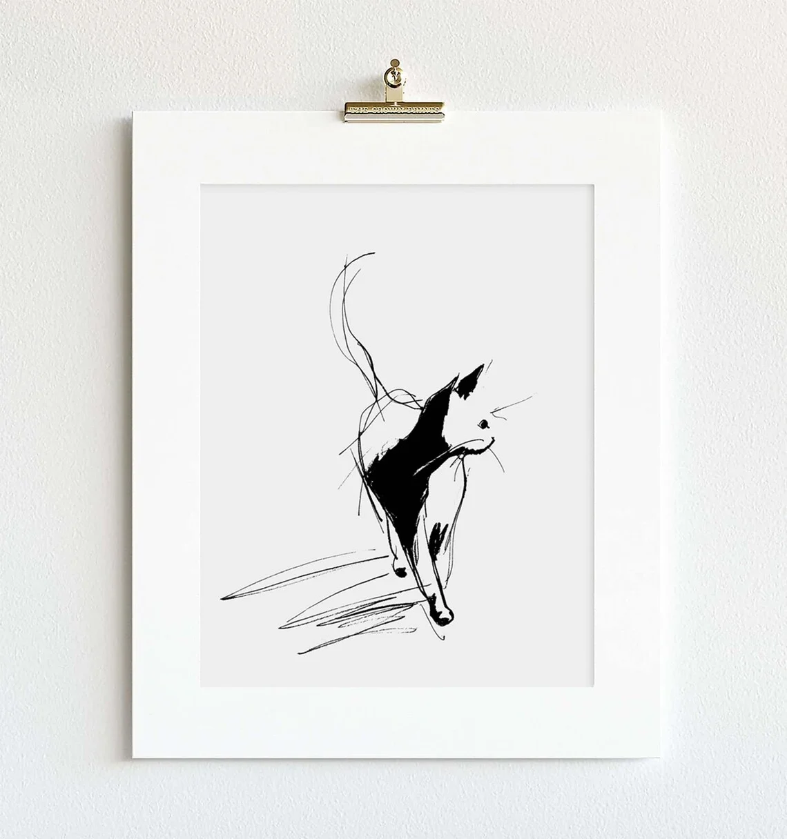 Pet Portrait Scribble Cat Minimalist Line Art, Playful Cat Digital Download, Modern Wall Decor for Cat Lovers, Printable Kitten