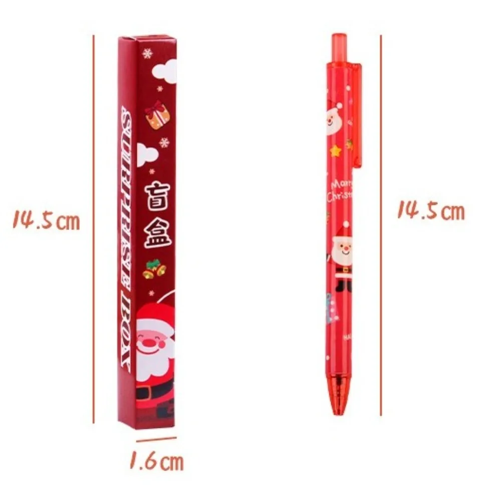 Creativo cartone animato Natale scatola cieca forniture per scrittura pressa ad asciugatura rapida inchiostro nero penna gel strumento di scrittura penna gel regali di Natale