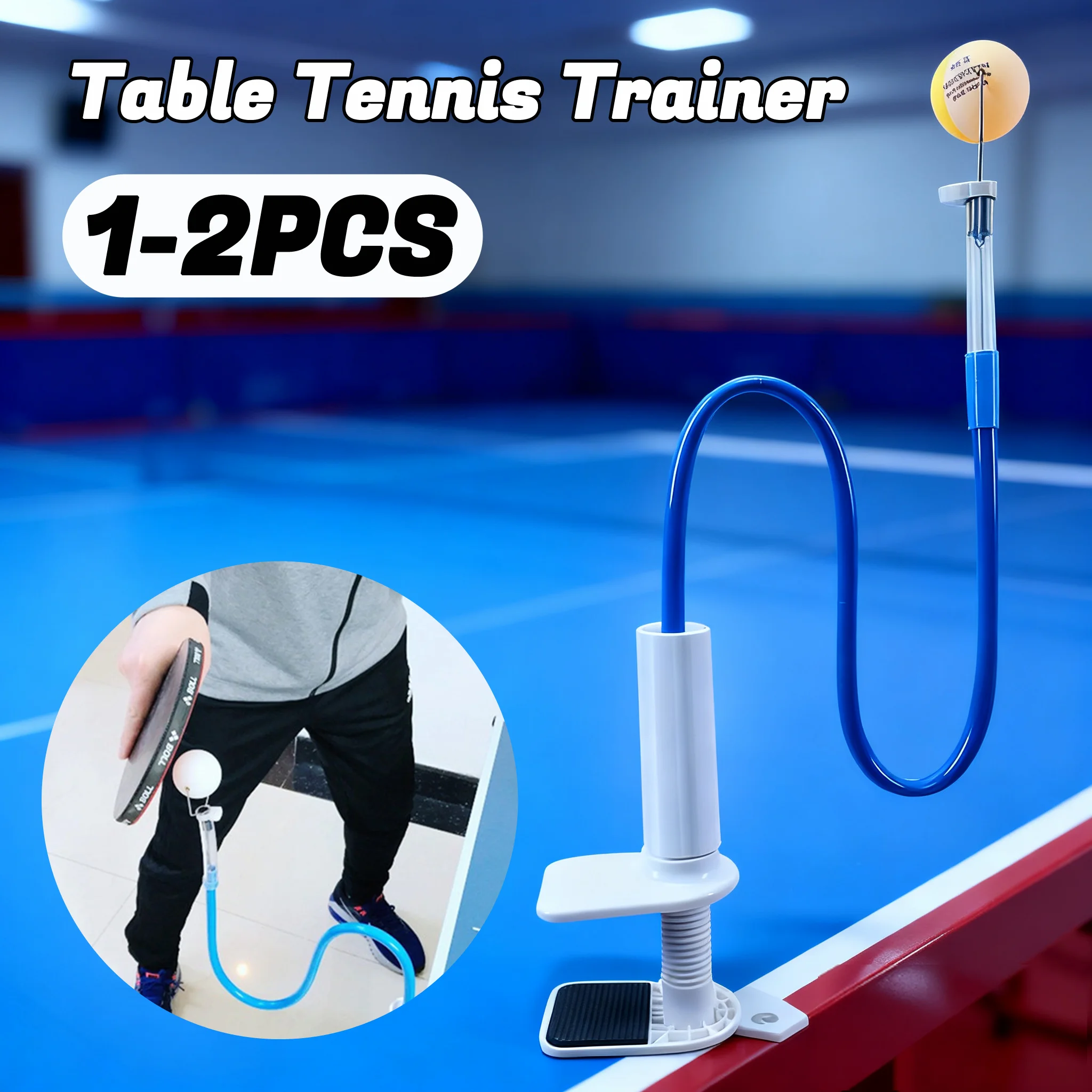 

Table Tennis Swing Trainer Pingpong Practice Training Device with Table Clamp Fixed Table Tennis Training Device for Beginners