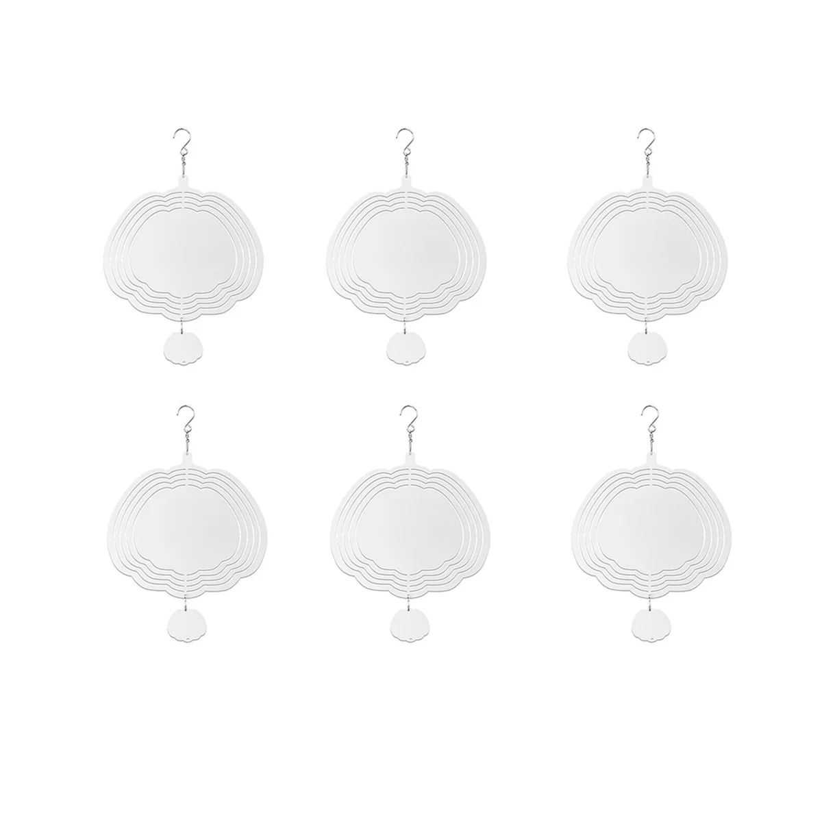 

6Pcs Sublimation Wind Spinner Blanks 3D Wind Spinners Hanging Wind Spinners for Outdoor Garden Decoration B 8 Inch