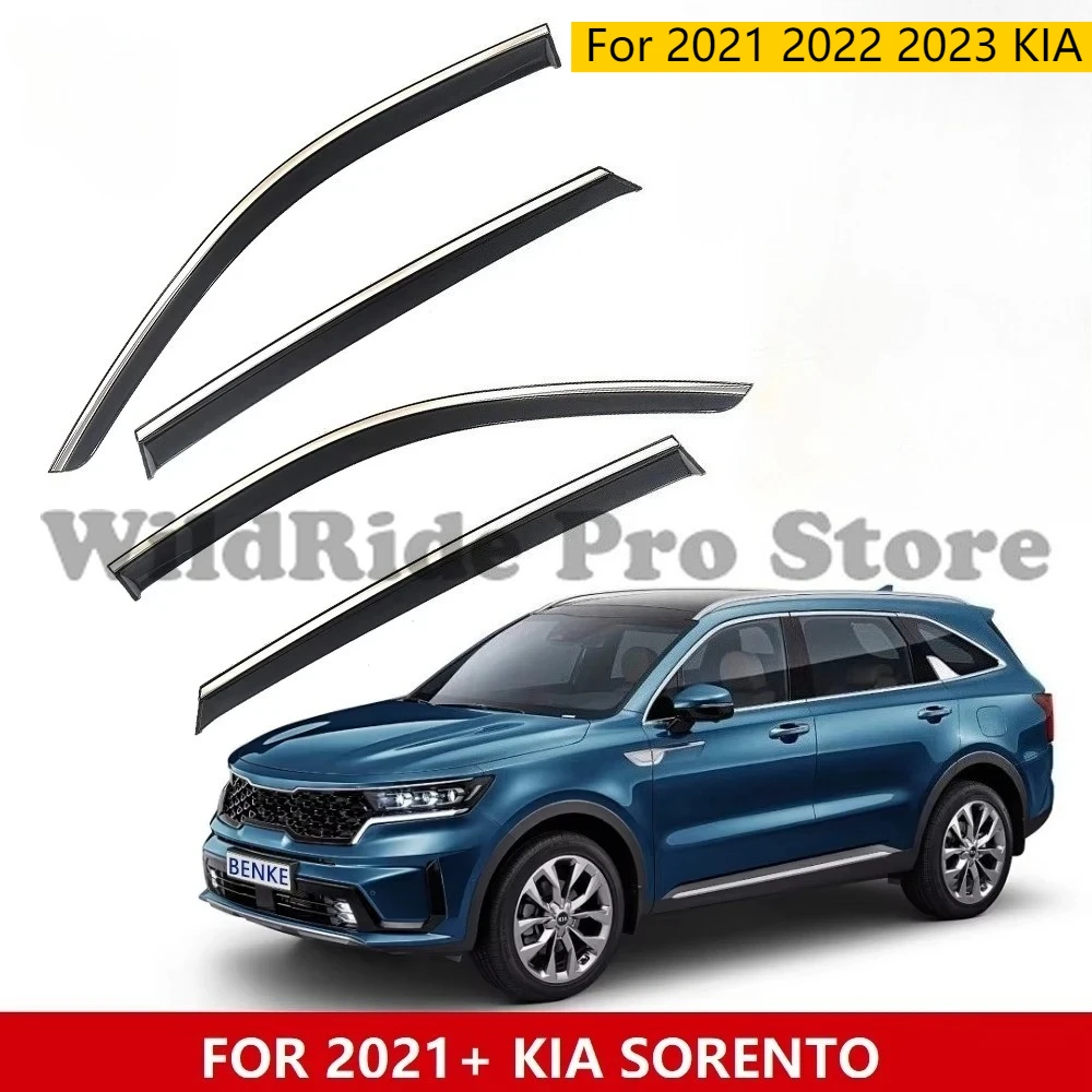 

CAR WINDOW VISOR WIND DEFLECTOR for 2021 2022 2023 KIA SORENTO RAIN GUARD SUN SIDE DOOR VENT VISOR WEATHER SHIELD SUN VISOR
