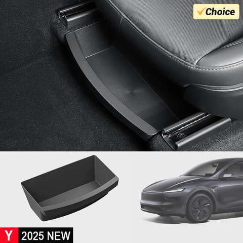 Caixa Organizadora de Armazenamento Sob o Assento para Tesla Model Y Juniper 2025 2026, Caixa de Armazenamento Oculta, Acessórios Laváveis para Gaveta Sob o Assento