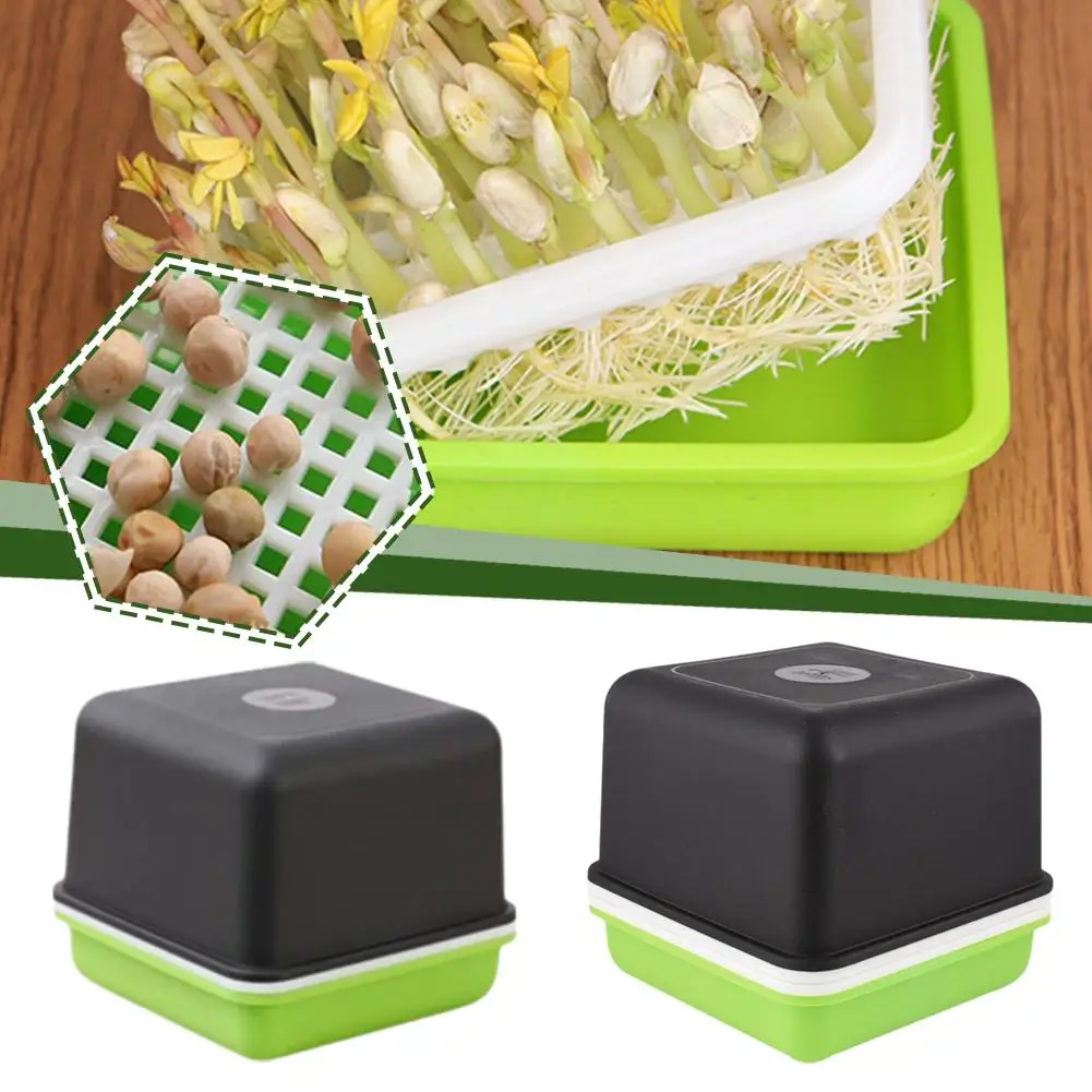 Microgreens Sprouter Tray Peanut Bean Sprouting Tray For Sprout Horticultural Hydroponic Systems Tray Garden Nursery Potted V1K1