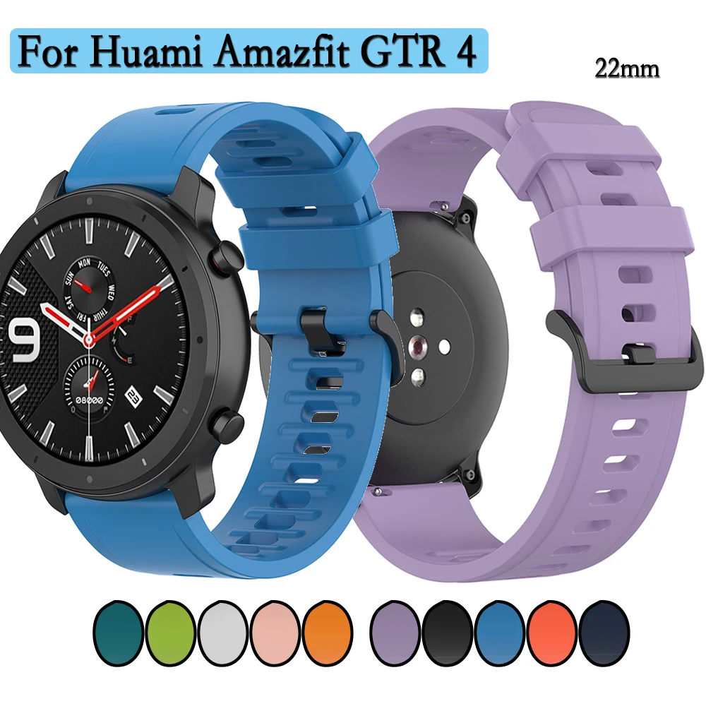 22mm Straps For Huami Amazfit GTR 4 Silicone Watchband For Amazfit GTR 2e | Amazfit Stratos 2 / 2S /3 Wristband