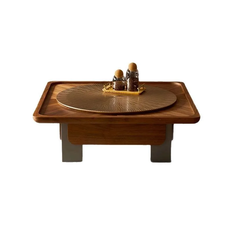 

Italian round coffee table living room home light luxury small apartment designer creative simple walnut combination modern