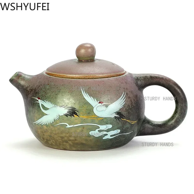 Vintage Kiln change ceramics Tea pot Chinese tea set porcelain teapot Oolong tea Handmade kettle Jingdezhen customization