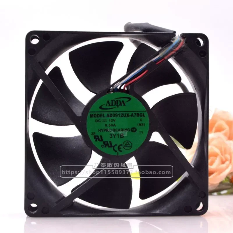 for ADDA AD0912UX-A7BGL 12V 0.50A 9225 4-Wire PWM Temperature Control Chassis Fan 9.2 cm