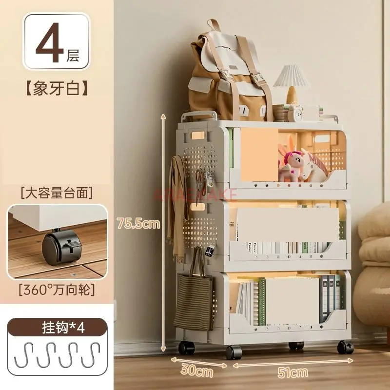 1pcs-folding-backpack-storage-rack-floor-standing-small-cart-mobile-book-storage-rack-multi-layer-storage-rack-snacks-toys