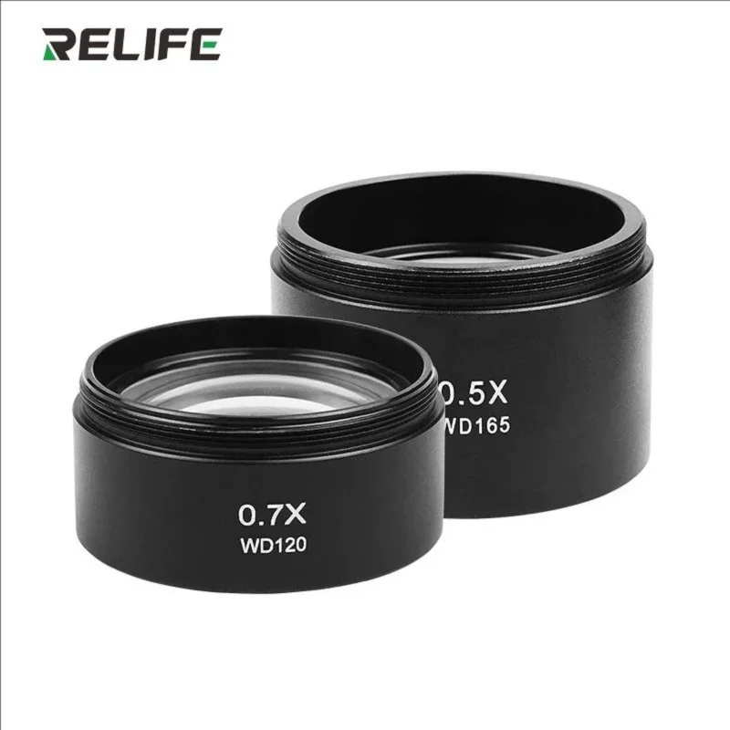 RELIFE M-21 M-22 WD165 WD120 0.5X 0.7X Auxiliary Objective Lens For Zoom Stereo Microscope 48mm for Trinocular Microscopio