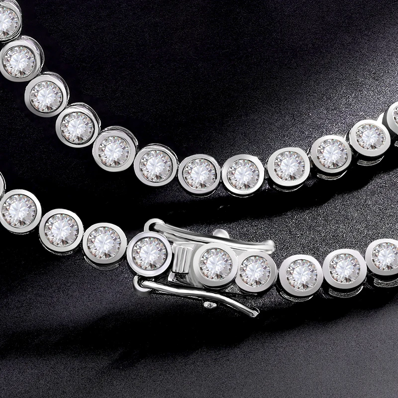 OEVAS 2mm Moissanite Bubble Tennis Bracelet For Women S925 Silver Sparkling Wedding Bracelet Can Pass Diamond Test Fine Jewelry