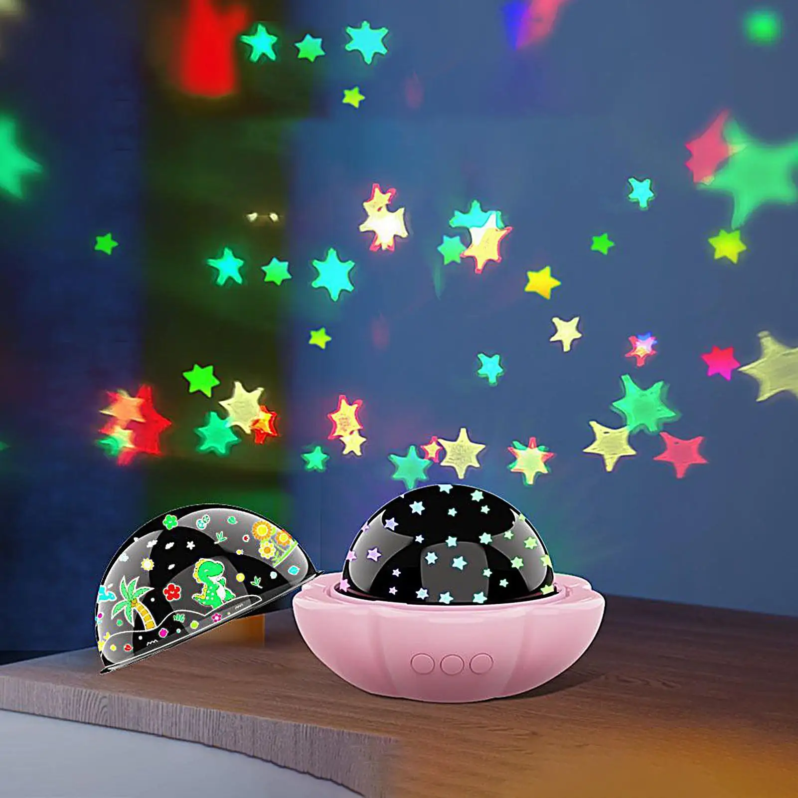 

Kid Projector Night Light Bedroom Night Light Star Projector Early Learning Toy Interactive LED Projection Lamp For Home Shelf