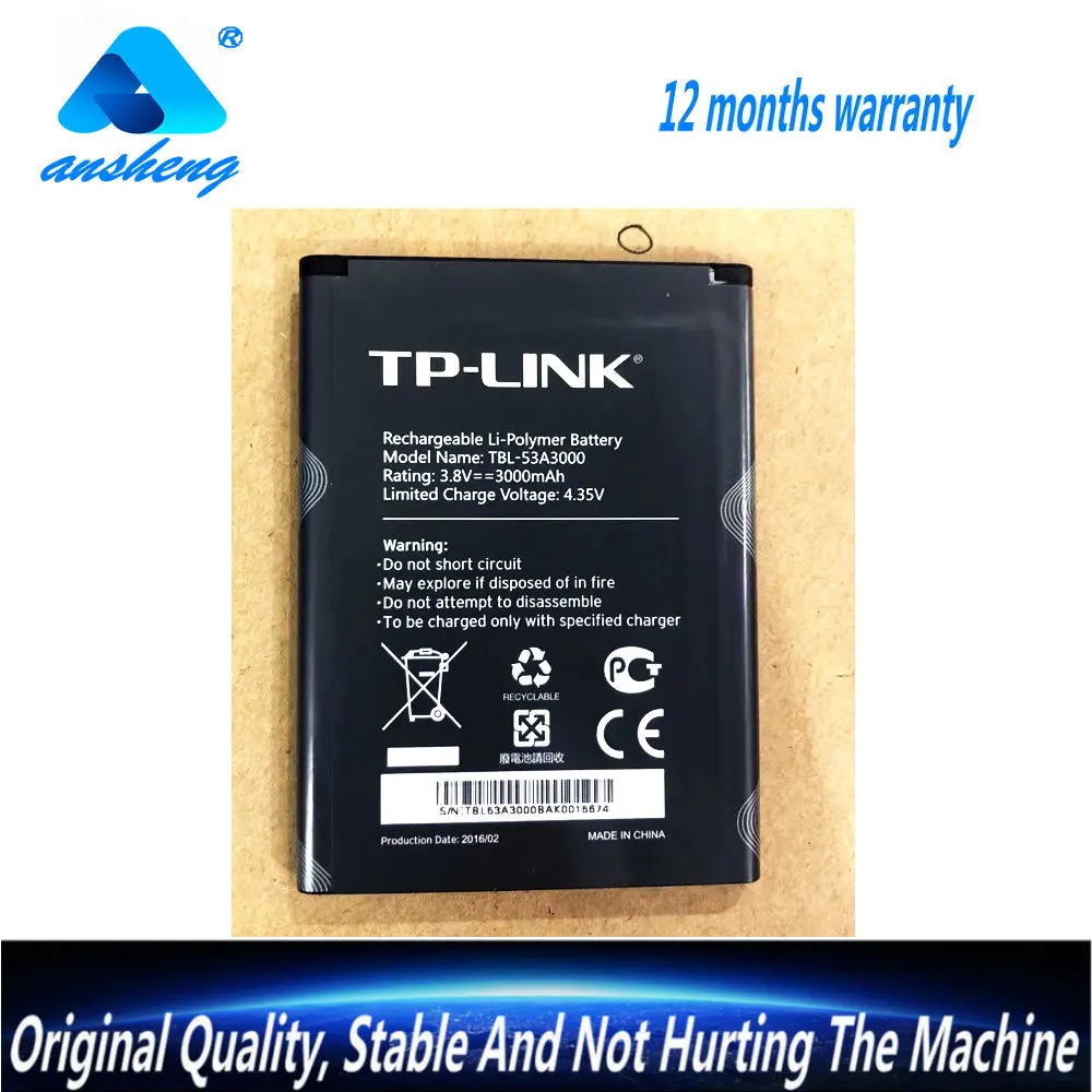 

Original 3.8V 3000mAh TBL-53B3000 Battery For TP-link M7650 M7450 Wifi TBL-53A3000