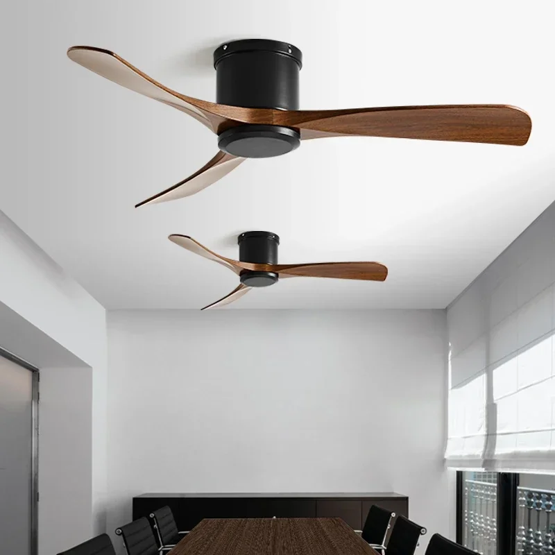 

Low Floor Ceiling Fan Black DC Motor 35W Ceiling Fan With Remote Control Restaurant bedroom Household Electric Fan 110V220V