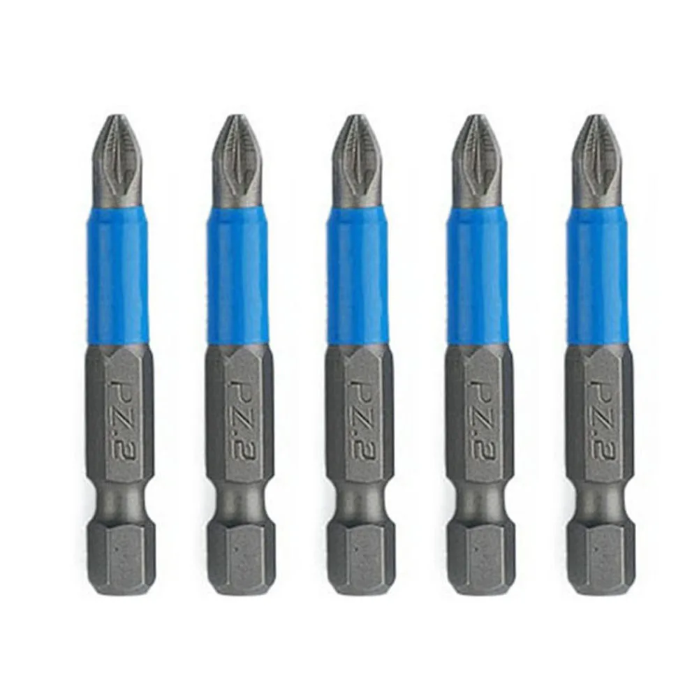 5pcs 50mm Anti Slip Screwdriver Electric Impact Bit PH1 PH2 PH3 PZ1 PZ2 PZ3 For 1/4inch Electric Hand Drill Screwdriver