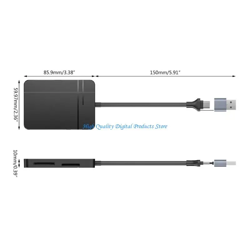 U2JE Multi Card Reader USB3.0 Type C Adapter for SDTFMSCF Card Reader