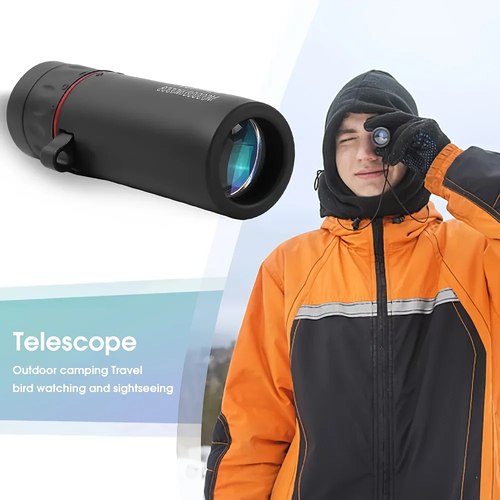 Telescopio Monocular HD 2000x25 para Exteriores, Mini Telescopio Portátil para Teléfono Móvil con Soporte, para Campismo, Caza, Observación de Aves