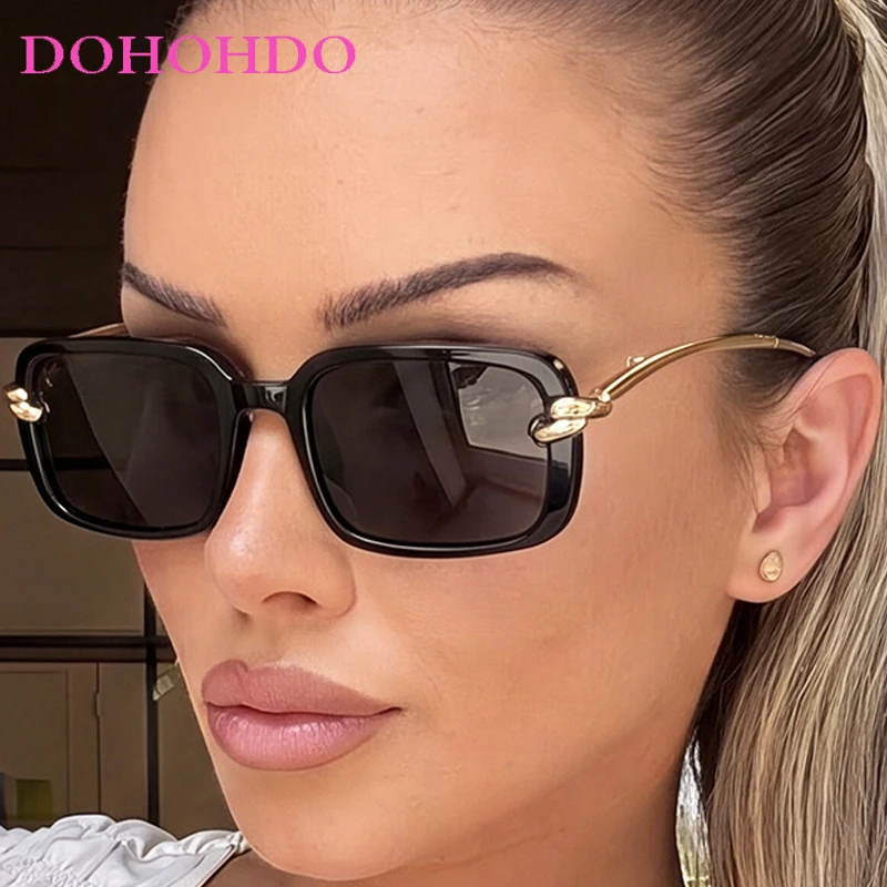 Trendige Metall-Sonnenbrille für Herren, kleine quadratische Form, Vintage-Luxus-Designer-Sonnenbrille für Damen, Sommer-Reise- und Fahrbrille, Damen-Sonnenbrille mit UV400-Schutz
