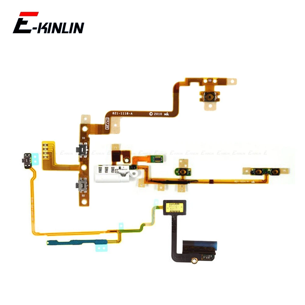 Cable flexible con interruptor de encendido/apagado y silenciador de volumen para iPod Touch 2 3 4 5 Nano 6 7, piezas de repuesto