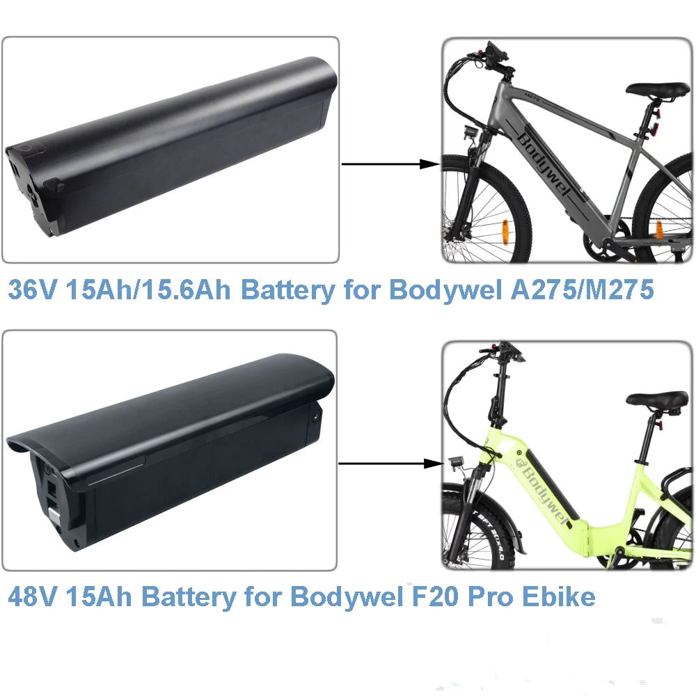 

Electric Bike Lithium ion Battery 36V 48V 15Ah 15.6Ah for Bodywel A275 M275 F20 Pro Folding Ebike Battery