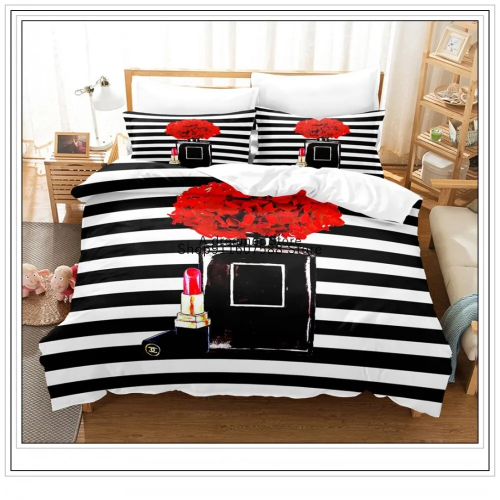 

Комплект постельного белья с духами на заказ, розовый пододеяльник с наволочками, подарок Twin Queen King Size, романтический модный подарок, домашний декор