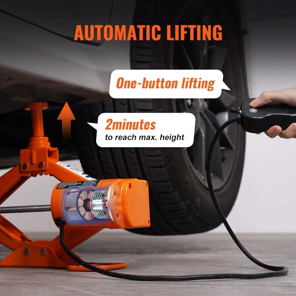 مقبس سيارة مقص كهربائي 3 طن 12 فولت مع مفتاح ربط للصدمات وجهاز تحكم عن بعد وسروج مزدوجة