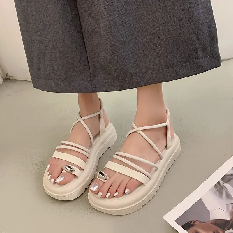 Gladiator Sandals Women 2024 Summer New Fashion Trend Platform  Shoes for Women Open Toe Casual Roman Sandals Zapatos De Mujer